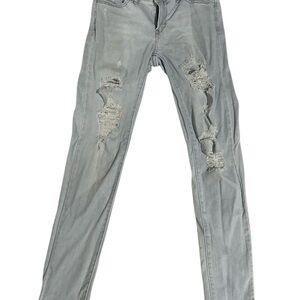 Levi's Light Gray Distressed Skinny Jeans